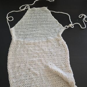Crochet Halter Top in Cream